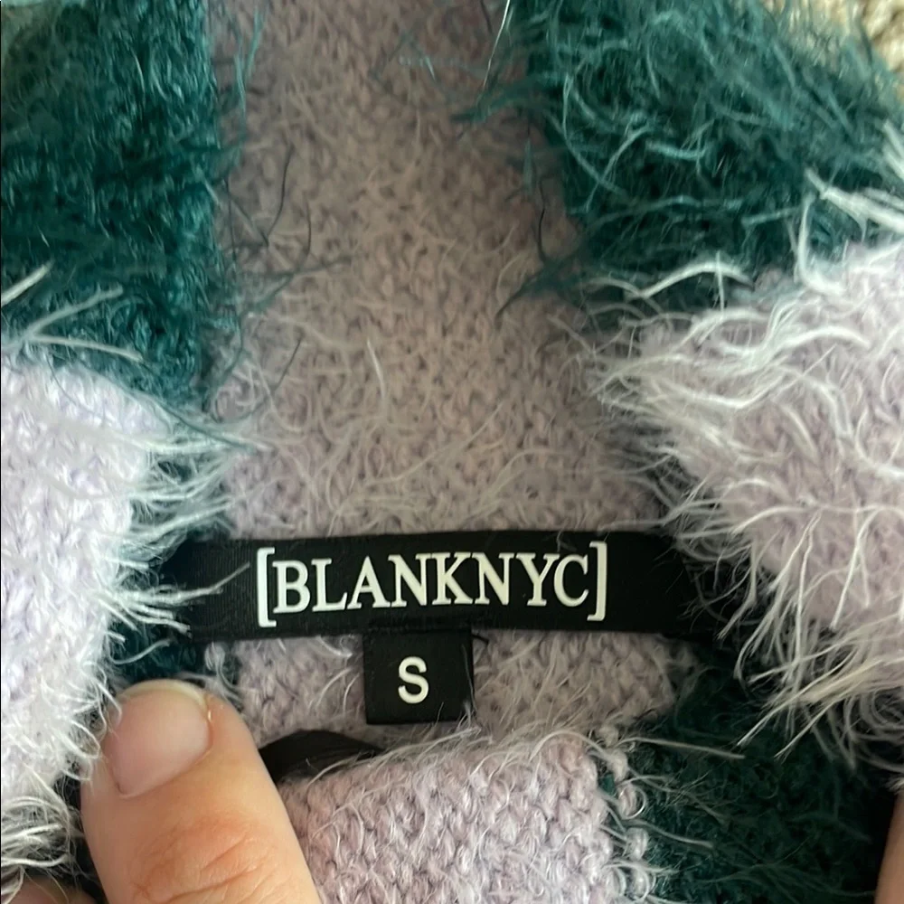 Blank NYC Striped Sweater - Green and Purple